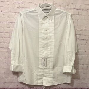 GOLD LEBEL Men's Classic Fitted White Dress Shirt Sz: 17 / 34 NWT